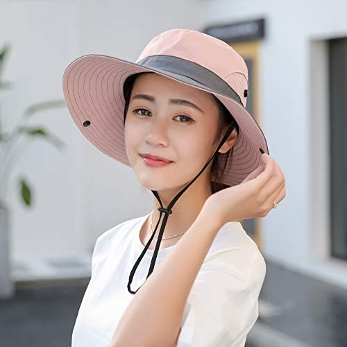 נשים בקיץ-כובע שמש חיצוני הגנה על UV כובע דיג רחב שוליים מתקפלים-בר-בר-כובע עם קוקו-חור