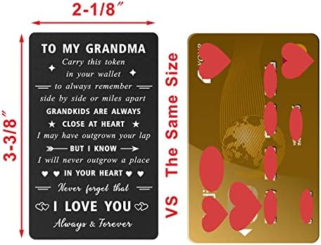כרטיס יום האם של אנגזי סבתא - נכדות תמיד קרובות בלב - אני אוהבת מתנות ליום הולדת, כרטיס ארנק חרוט מתכת