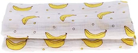 שמיכות מרובעות של מוסלין תינוק מקבלת מגבת חוטף שמיכה למתנת מקלחת נערה - בננה
