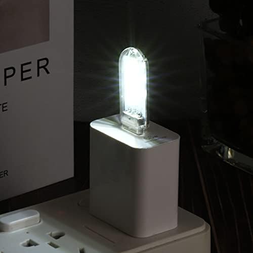 תאורת לילה USB של פטיקיל, 8 חבילות תוספות ניידות מיני מנורה LED מקל 3 חרוזים לעיצוב הבית קריאה קמפינג