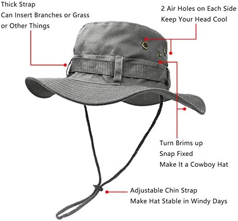 חיצוני רחב שולי שמש להגן על כובע, שכבה כפולה קלאסי ארהב לחימה צבא סגנון בוש ג ' ונגל שמש כובע לדיג ציד