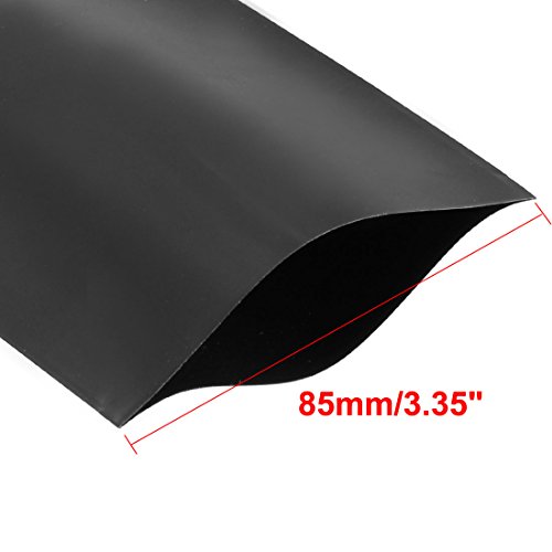 UXCell סוללה עטיפת PVC צינורות מכווץ חום 85 ממ רוחב שטוח עבור 18650 ספקי חשמל באורך מטר 1 שחור