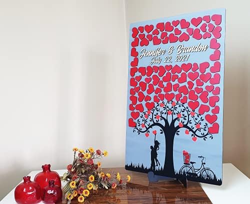 דרלין לואיזה כפרי 3 ד לב חתונת ספר אורחים חלופות חתונה קישוט ייחודי עץ ספר אורחים עץ של חיים אישית
