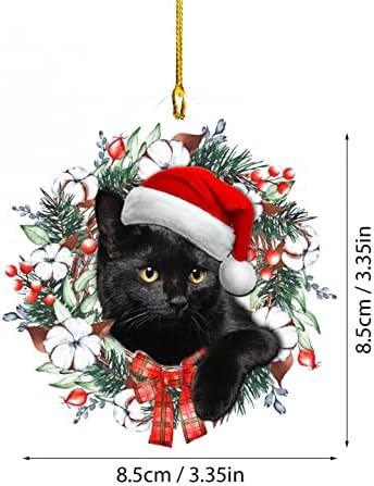 2021 חג המולד קישוטי בעלי החיים תליית קישוט מתנה אישית משפחת חג המולד הודיה קישוטי עץ חתול חג המולד