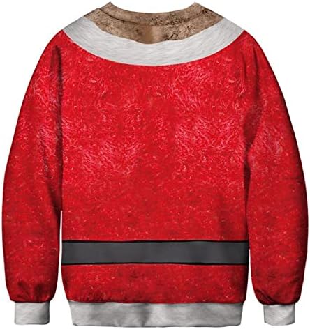 חולצות טריקו לחג המולד של XXBR לגברים, 3D מצחיק חג המולד סנטה קלאוס חייל הדפסה מפלגת שרוול ארוך מסיבת