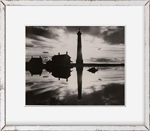 תמונות אינסופיות צילום: מגדלור קייפ האטרס, צפון קרוליינה, צפון קרוליינה, 1938 / וינטג ' שחור ולבן