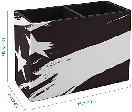 Nudquio American US דגל ארהב בשחור לבן עור PU מחזיק עיפרון שלט רחוק מארגן מיכל קופסת מכולה למשרד ביתי