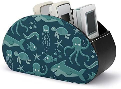 תמנון כריש צב ים מרחוק טלוויזיה מרחוק מארגן תיבות אחסון עם 5 תאים לחדר שינה שולחני