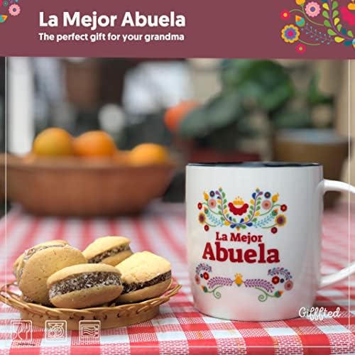 ספלי קפה משולשים של לה מג ' ור אבואלה ואבואלו בספרדית, סבתא וסבא לטינו הטובים ביותר, מתנות לסבים וסבתות,
