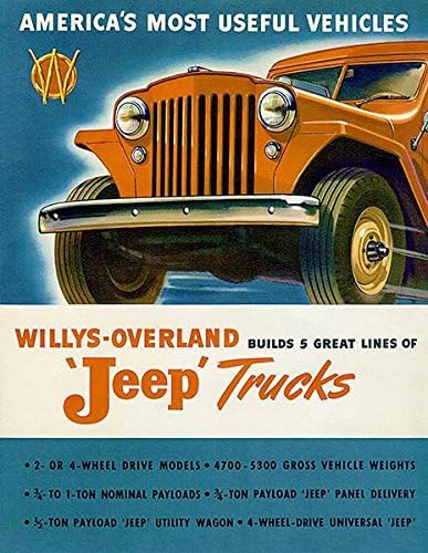 1947 וויליס - אוברלנד - משאיות ג'יפים - פוסטר פרסום לקידום מכירות