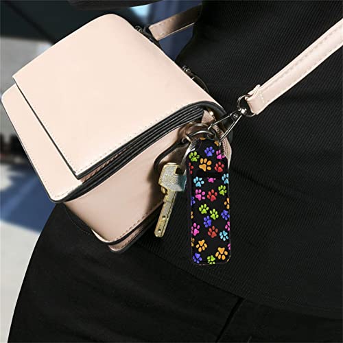 קולדינייר צבעוני כלב כפות הדפסת פסטיק מחזיק מחזיקי מפתחות שפתון מחזיק מחזיק מפתחות קליפ על פסטיק שרוול