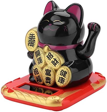 Ftvogue סולארי מופעל על פנג שואי חמוד מנופף כסף חתול מזל טוב עושר עושר מזל חתולים ביתיים קלטת עיצוב