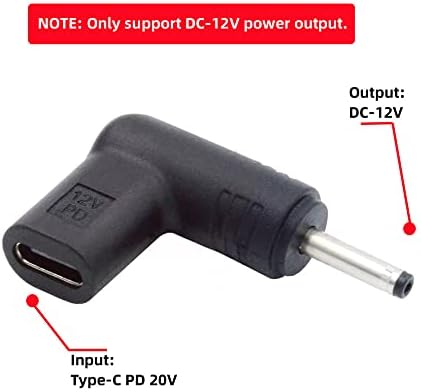xiwai USB 3.1 סוג C USB-C נקבה ל- DC 12V 3.5x1.3 ממ מתאם תקע PD Emulator Trigger 90 מעלות זווית