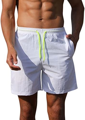 גזעי שחייה לגברים בגודל 7 אינץ 'מהיר מהיר יבש מותניים מותניים מכנסיים קצרים ספורט מפעיל מכנסי שחייה