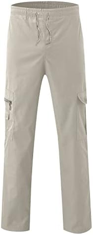 יוגה מכנסיים לגברים חם מכנסיים תרגיל מכנסיים אופנה מזדמן מוצק צבע אלסטי כיס סרבל מכנסיים