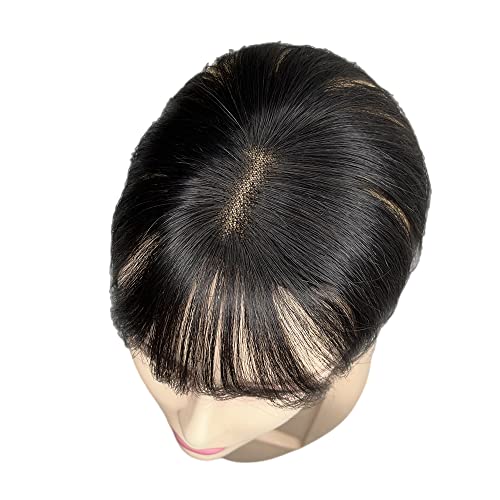 כלנית תכשיטי פרינג ' שיער טבעי טופר 8 על 10 סמ קליפ תחרה בסיס נוכריות לנשים אמצע חלק ישר 3 ד שיער פוני