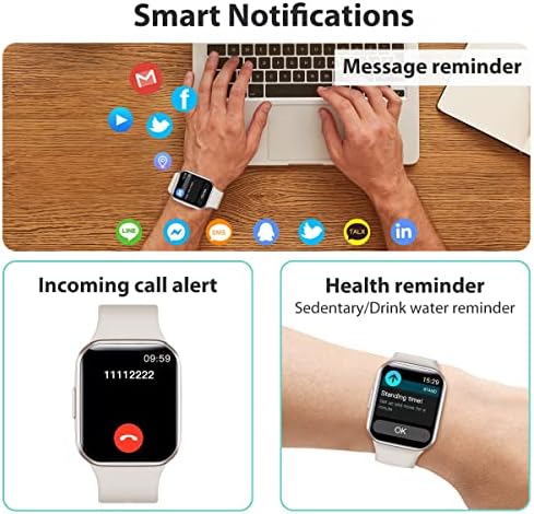 Walkerfit A1 Smart Watch, Reloj Inteligente, Tracker כושר עם דופק/לחץ דם Spo2 צג, מגע 1.7 , Reloj אטום