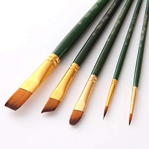 MJWDP 5 יחידות/מגרש מברשת צבעי מים סט עץ ידית עץ ניילון צבע מברשת עט שמן מקצועי ציור ציור ציוד אמנות