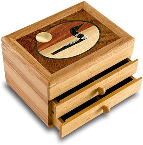 Marqart Wood Art Loon Box - מיוצר בעבודת יד בארהב - איכות ללא תחרות - ייחודי, אין שניים זהים - יצירה