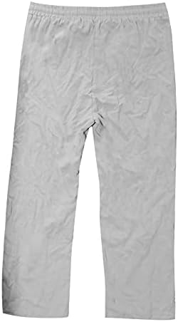 מכנסיים מזדמנים של גברים מזדמנים ונוחים מכנסיים כותנה פשתן מודפסים מכנסיים