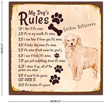 מצחיק כלב מתכת פח סימן שלי כלב של כללים חידוש לחיות מחמד דלת קולב מתכת צלחת בציר לחיות מחמד כלב קיר