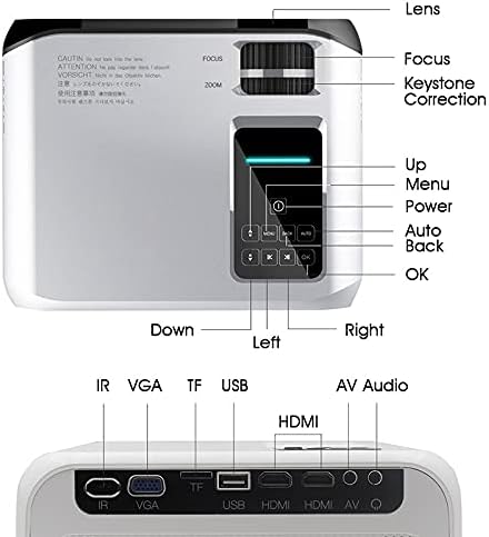 מקרן KXDFDC LED MINI MICRO מקרן וידאו נייד עם USB לקולנוע קולנוע קולנוע משחק