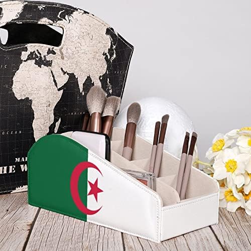 מחזיק שלט רחוק של אלג'יריה דגל עם 6 תאים עור מארגן מרחוק PU לתיבת האחסון למשרד הביתי