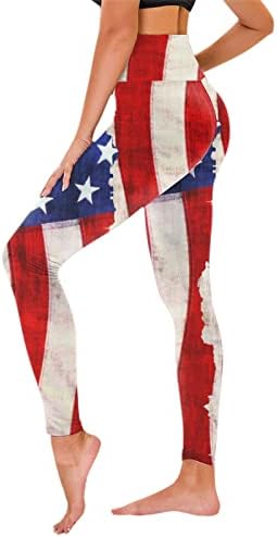 4 ביולי חותלות לנשים אמריקאי דגל גבוהה מותן יוגה אימון חותלות אולטרה רך למתוח קומפי ספורט כושר מכנסיים