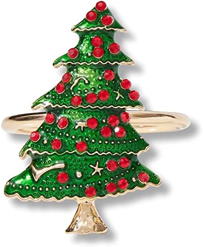 סט טבעת מפיות של פארלין קריק עץ חג המולד, עיצוב בית חג