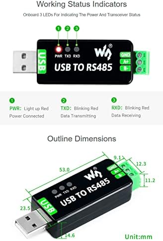 USB עד RS485 מתאם ממיר מקורי FT232RL ו- SP485EEN תקשורת מהירה מעגלי הגנה משובצים מעגלי נתיך הניתן להגנה