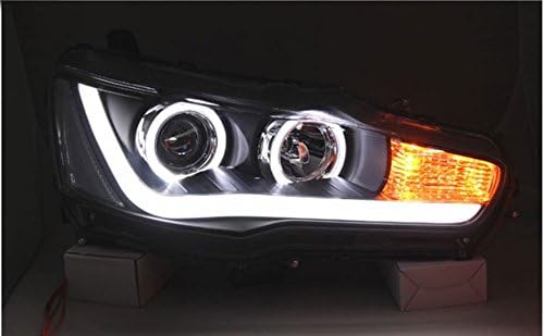 מנורת ראש לעיצוב רכב עבור פנסי לנסר הובילה פנס עיני מלאך קרן עדשה דו-קסנון הסתירה אביזרי רכב טמפרטורת