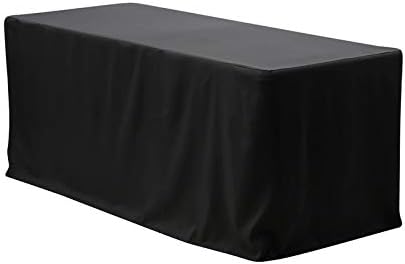 Beekay 5 'Ft מצויד בד שולחן שחור ל 60 x30 מלבני שולחן פוליאסטר בד רחיץ בד כיסוי שולחן למסיבת מטבח תערוכת
