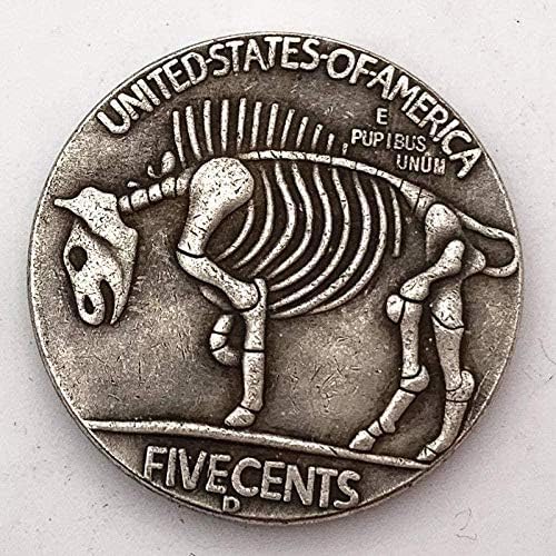 מטבע אתגר 1964 גולגולת אמריקאית עתיקה מכסף מטבע זיכרון מטבע אספנות מטבע אוסף מטבעות מטבע נחושת אוסף