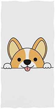 Alaza Microfiber מגבת חדר כושר כלב קורגי וולשי חמוד, ייבוש מהיר כושר ספורט כושר זיעה מטען פנים 15 x
