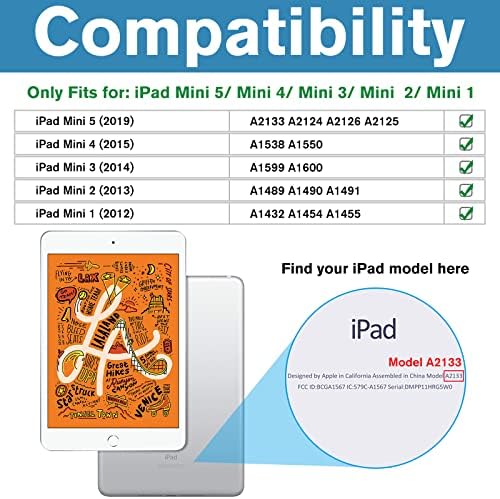 Procase iPad mini 1 2 3 מגני מסך צרור עם מארז מיני iPad Mini עבור iPad mini 5 2019/mini 4, mini 1 2