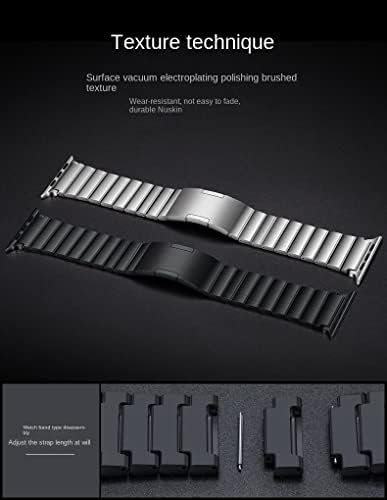 להקת Danmus Titanium תואמת ל- Apple Watch Ultra Band 49 ממ טיטניום רצועת שעון מתכת עם אבזם מעוקל תואם