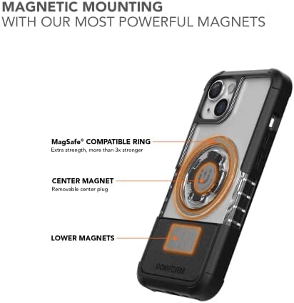 רוקפורם-אייפון 14 מגנט כפול ומארז קריסטל תואם מגסייף + ערכת מגן מסך עם 2 חבילות
