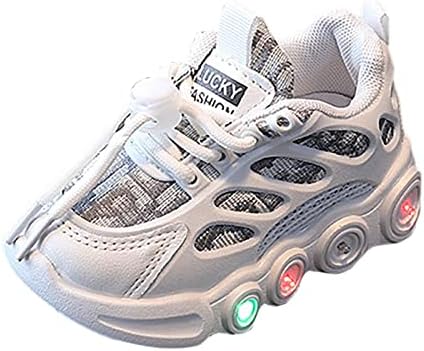 ילדי הוביל אור רצועת נעלי תחרה עד בד נעלי ילדים נעליים יומיומיות אור עד נעלי הליכה נעלי פעוט גבוהה עקבים