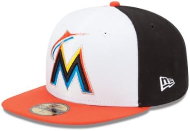 ליגת הבייסבול מיאמי מארלינס לבן קדמי בסיסי 59 חמישים מצויד כובע