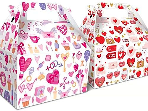 קופסאות פינוק ליום האהבה 12 מארז קרטון לבבות תיק גודי מחזיק עוגיות מלאכות בכיתה ספקי צד טובות 2 עיצובים