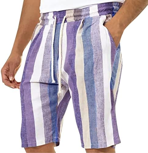 מכנסיים קצרים של Miashui לגברים כיסים אתלטיים Mens Capris מכנסיים קצרים קל משקל עם חוף המותניים האלסטיים