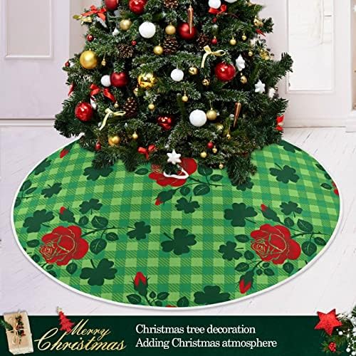 יום Oarencol St Patrick's Clover Rose Buffalo Shamrock ירוק משובץ חצאית עץ חג המולד