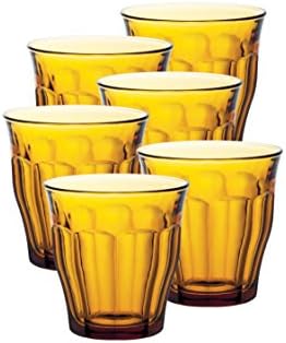 דוראלקס תוצרת צרפת אמברטומבלר, סט של 6, 8-3 / סט כוסות ענבר פיקארדי 4 אונקיות, 8.75 אונקיות