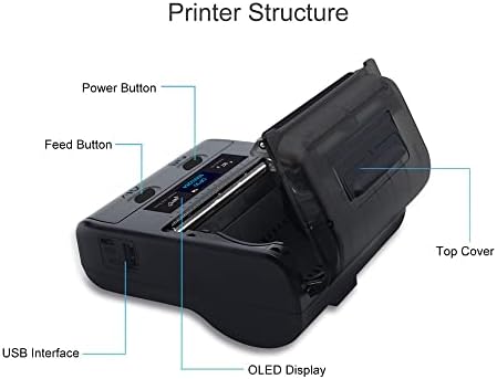 גרט נייד כל אחד אלחוטי תרמית מדפסת 3 אינץ 80 ממ נייר רוחב עבור חינם תווית הדפסת חיבור