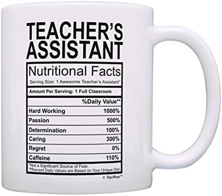 הטוב ביותר מורה מתנה מורה של עוזר תזונתי עובדות מתנה למורים הערכה מתנה לנשים קפה ספל תה כוס לבן