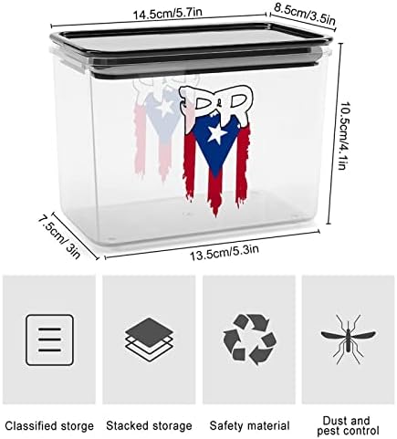 פורטו ריקו דגל יחסי ציבור פורטו ריקני בוריקואה אחסון קופסא פלסטיק מזון ארגונית מיכל מיכלי עם מכסה למטבח