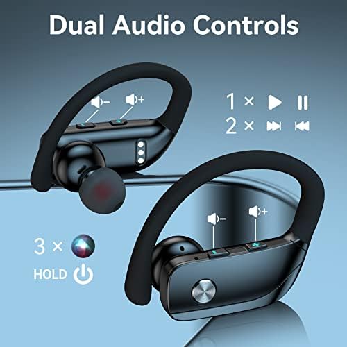 אוזניות אלחוטיות עבור LG Stylo 5 אוזניות Bluetooth 48 שעות משחקות אוזניות ספורט אחוריות עם תצוגת LED