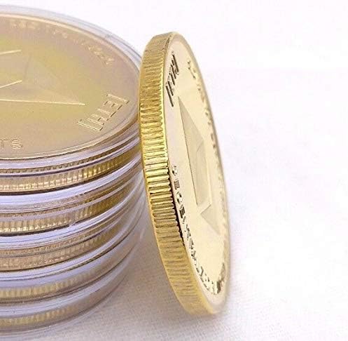 Artkticasupply 1 pcs זהב Ethereum מודל מטבעות זיכרון קישוטי מטבע מתכת
