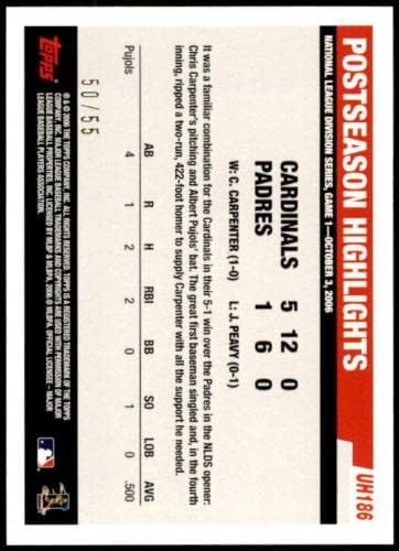 כרטיס אלברט פוג'ולס 2006 Topps עדכון שחור UH186 - כרטיסי בייסבול מטלטלים