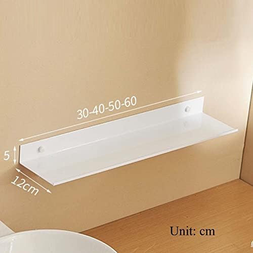 נשו מדף אמבטיה קיר רכוב מדפים צפים מדף אמבטיה לבן דבק ללא קידוח אלומיניום לשירותים ושירותים -50 סמ